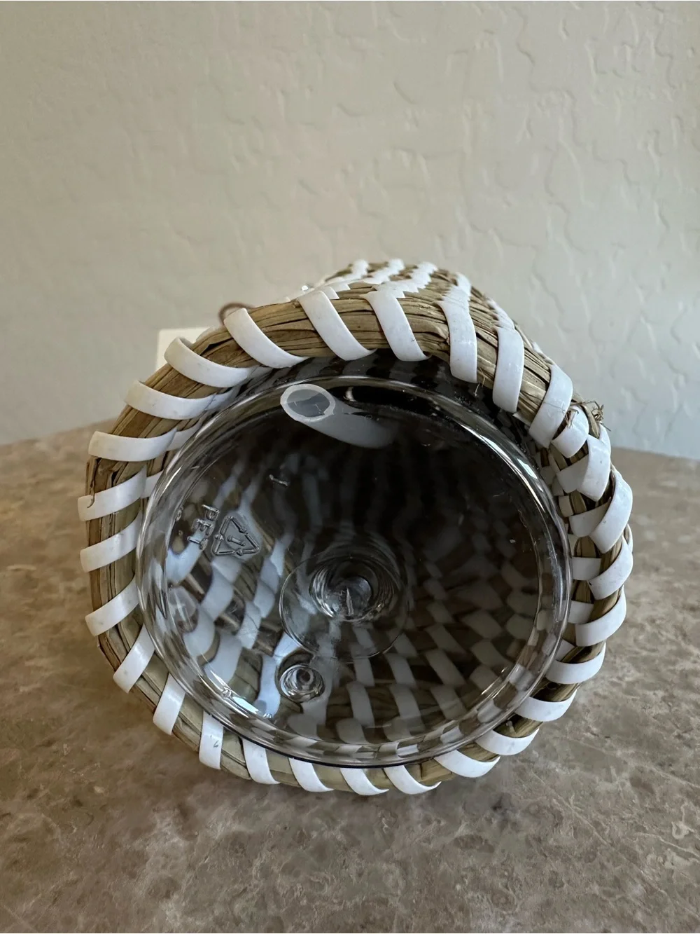 Southern Living Natural and White Woven Bath Accessory Set